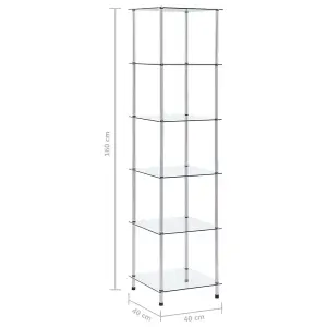 Berkfield 6-Tier Shelf Transparent 40x40x160 cm Tempered Glass