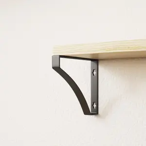 Floating Shelf Wall Mounted 3 Wood Shelves With Metal Brackets