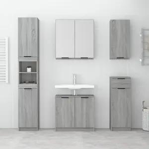 Berkfield Wall-mounted Bathroom Cabinet Grey Sonoma 32x20x67 cm