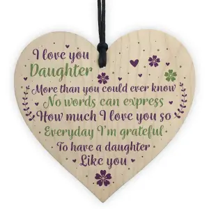 Red Ocean Daughter Gifts From Mum Mother and Daughter Gifts Wooden Heart Plaque Gift For Christmas Birthday Keepsake