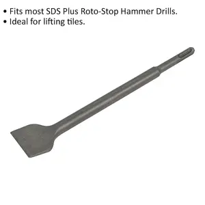 40mm Wide Cranked Impact Chisel with SDS Plus Shank for Demolition Hammer