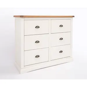 Cosenza 6 Drawer Chest of Drawers Brass Cup Handle