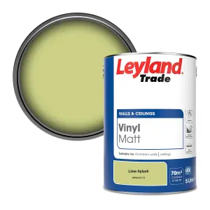 Leyland Trade Vinyl Matt Walls & Ceilings Emulsion Paint Lime Splash (PPG1217-5) 5L