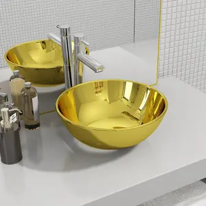 Berkfield Wash Basin 28x10 cm Ceramic Gold