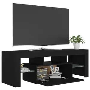 vidaXL TV Cabinet with LED Lights Black 120x35x40 cm