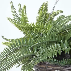 Homescapes Boston Fern Artificial Hanging Basket, 65 cm