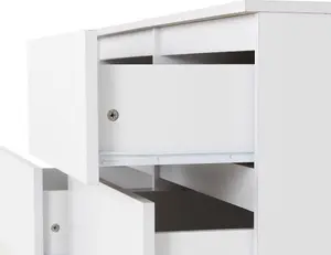 Malvern 6 Drawer Chest White Recessed Handles