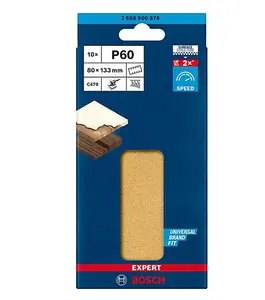 BOSCH Dual Application BEST for Wood & Paint Sanding Sheets (Rectangle 80 x 133mm - 10/Pk) For: Bosch GSS 160 & GSS 18V-10 Sanders