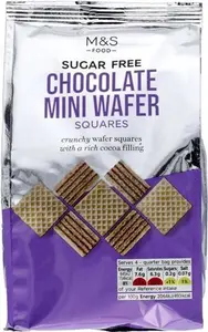 M&S Sugar Free Chocolate Wafer Squares, 125G