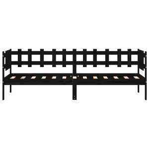 Berkfield Day Bed Black 90x190 cm Solid Wood Pine