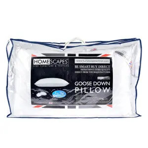 Homescapes Goose Down Pillow with 100% Cotton Case