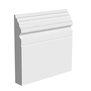 National Skirting Frontier MDF Skirting Board - 250mm x 25mm x 3040mm, Primed, No Rebate