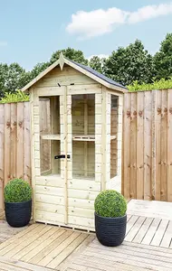 5 x 2 Pressure Treated Wooden T&G Mini Greenhouse (5' x 2' / 5ft x 2ft) - APEX