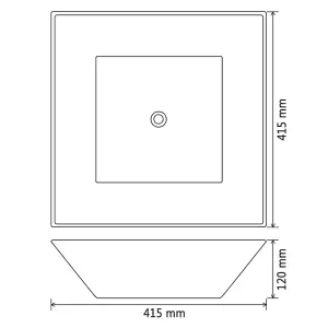 Berkfield Basin Ceramic Square Black 41.5x41.5x12 cm