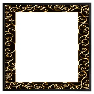 Ancient egyptian border (Picutre Frame) / 16x16" / Black