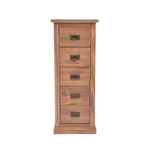 Tirolo 5 Drawer Narrow Chest of Drawers Bras Drop Handle