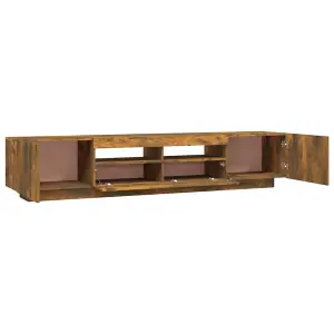 Berkfield 2 Piece TV Cabinet Set with LED Lights Smoked Oak Engineered Wood