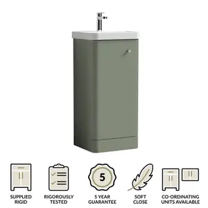 Floor Standing 1 Door Vanity Unit with Ceramic Basin - 400mm