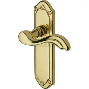 Heritage Door Handle Lever Latch Lisboa Design (Set of 2) Polished Brass