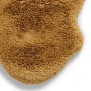 Sheepskin Mustard Plain Shaggy Rug, 50mm Thickness Modern Rug, Luxurious Rug for LivingRoom, & DiningRoom-60cm X 180cm (Double)