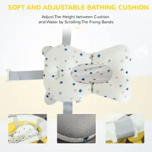 HOMCOM Foldable Baby Bath Tub Ergonomic with Temperature-Induced Water Plug