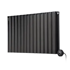 Smart WiFi Aluminium Electric Radiator. Low Energy consumption, High performance. 1000Watt. Black. Size: 1000.500mm