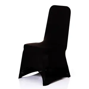 Polyester Spandex Chair Cover for Wedding Decoration - Black, Pack of 1