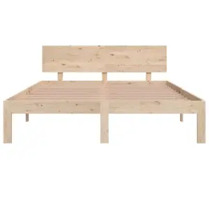 Berkfield Bed Frame Solid Wood Pine 140x190 cm