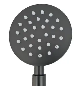 Round Black Matt Finish Handset Handset For Bath Mixer Tap Or Shower Black Matte