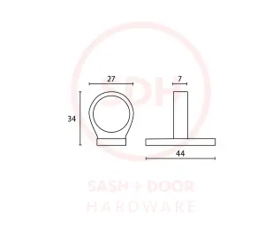 Sash Window Ring Lift - Satin Chrome