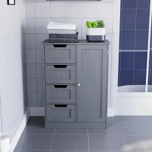 Hayle Matt Grey Freestanding Single Bathroom Drawer cabinet (H) 810mm (W) 600mm