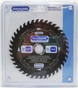 Charnwood TB0840 TCT Saw Blade 200mm (8") x 30mm x 40T x 2.6k