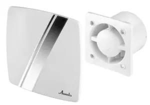 Awenta 100mm Pull Cord LINEA Extractor Fan White ABS Front Panel Wall Ceiling Ventilation