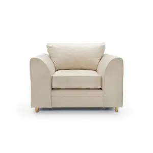 Chicago Velvet Armchair in Cream