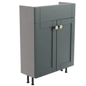 Ashford Slimline Matt Green Freestanding Bathroom Vanity unit (H) 820mm (W) 600mm