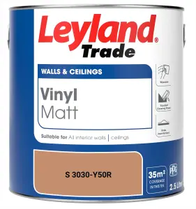 Leyland Trade Vinyl Matt Walls & Ceilings Emulsion Paint (S 3030-Y50R) 2.5L