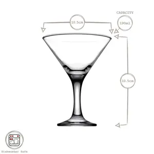 190ml Martini Glass Set (Set of 12)