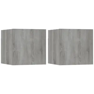 Berkfield Wall Mounted TV Cabinet 2 pcs Grey Sonoma 30.5x30x30 cm