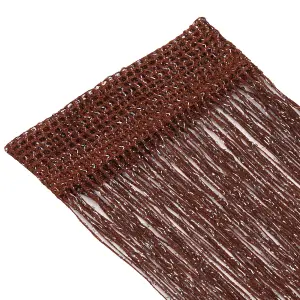 String Curtain Panel Spaghetti Tassel Curtain, 200cm x 90cm - Burgundy