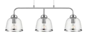 GoodHome Rothwell Bar Clear Chrome effect 3 Lamp LED Pendant ceiling light