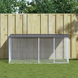 Chicken Cage with Roof Anthracite 203x98x90 cm Galvanised Steel