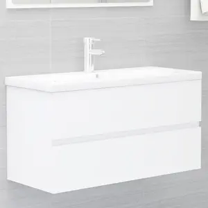 Berkfield Sink Cabinet White 90x38.5x45 cm Engineered Wood