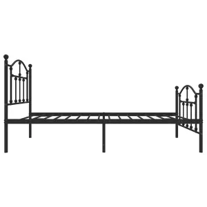 Berkfield Metal Bed Frame with Headboard and Footboard Black 75x190 cm