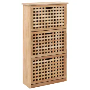 Berkfield Shoe Storage Cabinet 55x20x104 cm Solid Walnut Wood