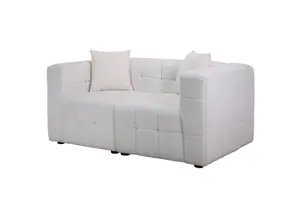 2 Seater Sofa Settee White Boucle Teddy Fabric Birlea Cloud