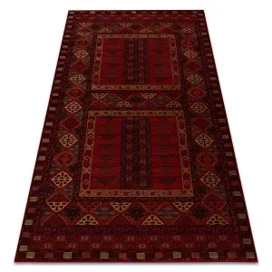 Wool carpet KASHQAI 4346 300 oriental, geometric claret  160x240 cm