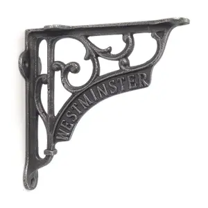 Oakcrafts - Pair of Antique Cast Iron Westminster Victorian Style Shelf Brackets - 197mm x 180mm