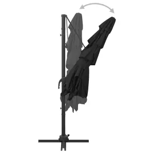 Berkfield 4-Tier Parasol with Aluminium Pole Black 250x250 cm