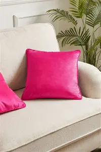 Next Fuchsia Pink 43 X 43cm Matte Velvet Cushion - Fuchsia Pink