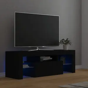 vidaXL TV Cabinet with LED Lights Black 120x35x40 cm